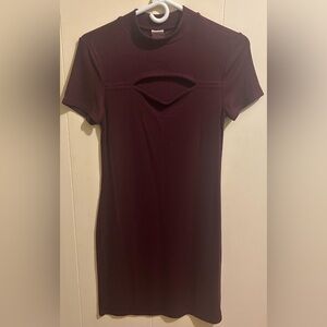 Medium Maroon No Boundaries Short Sleeve w/ Cutout Chest Dress
